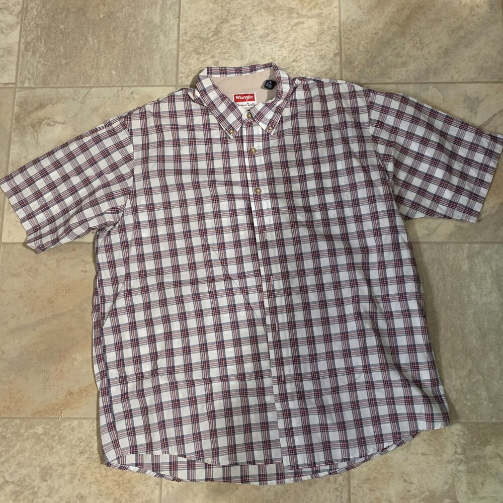 wrangler men's button short sleeve shirt